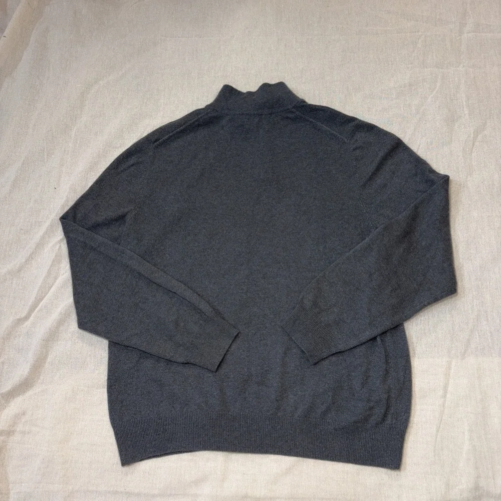The Men's‎ Store Bloomingdale's Cashmere Sweater 1/4 Zip Men's XL Gray Preppy